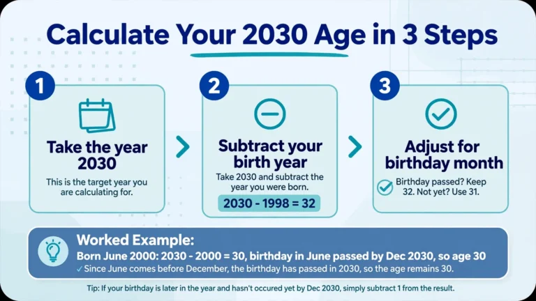 How old will you be in 2030 with birth year reference table