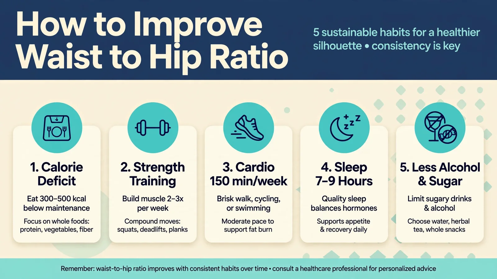 How to improve your waist to hip ratio with diet and exercise